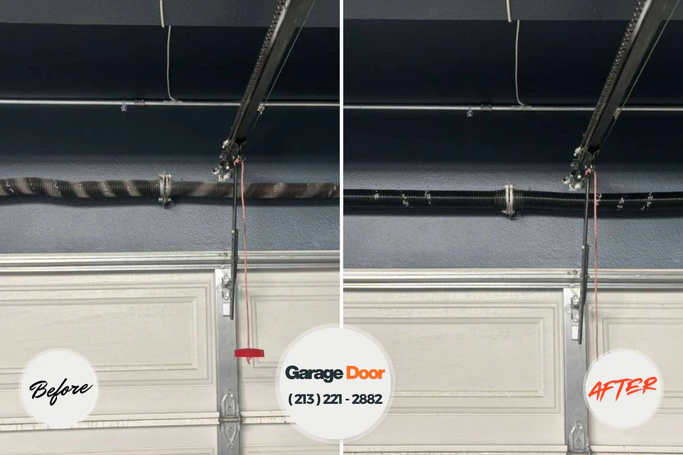 Before and after: garage door repair Waimalu, HI
